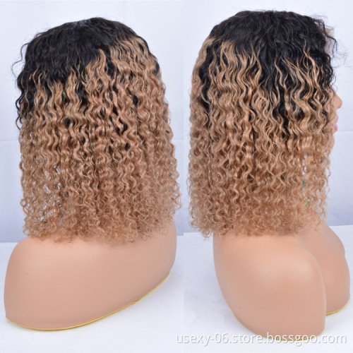 Usexy Raw Brazilian Preplucked Color Front Lace Wig Human Hair Water Wave Frontals Wig